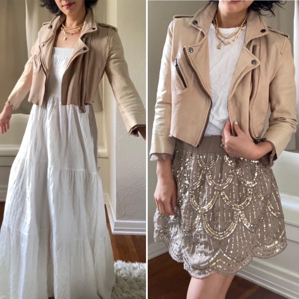 NOT FOR SALE Muubaa Faded Blush Leather Jacket